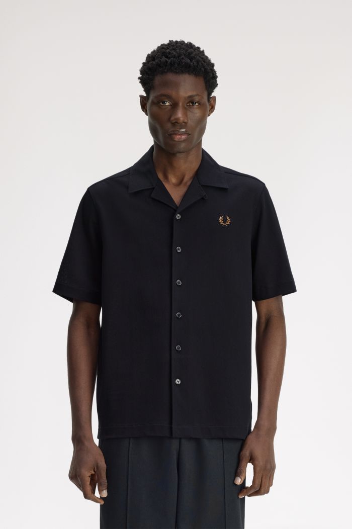 Compress Mesh Revere Collar Shirt